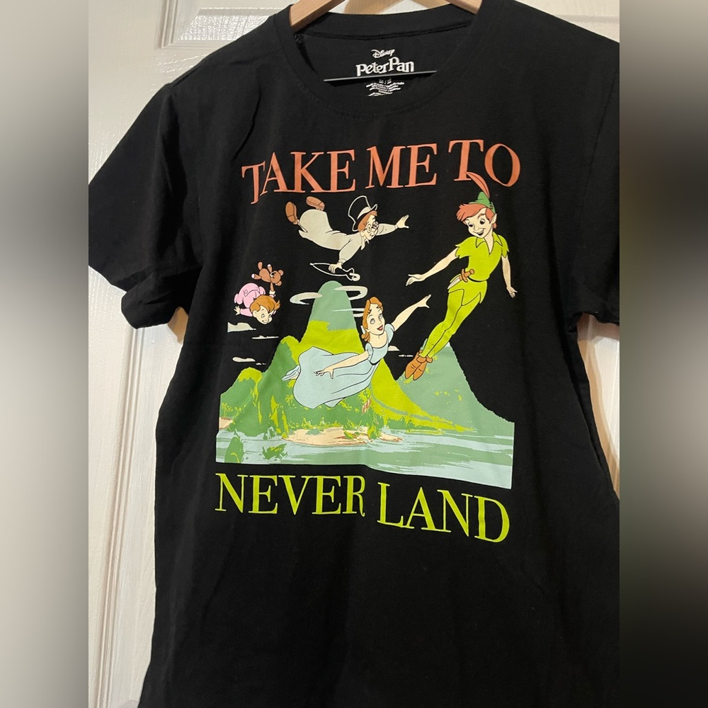Disney Peter Pan Black Tee with Orange and Green Accent